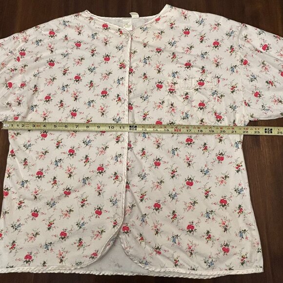 Victoria's Secret Women Pajama Button Up Top Long Sleeve Red Roses Size Medium - Picture 8 of 14